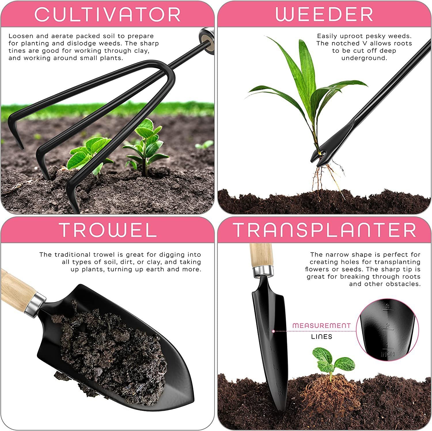 Hot Selling Stainless Steel Gardening Tools Suit