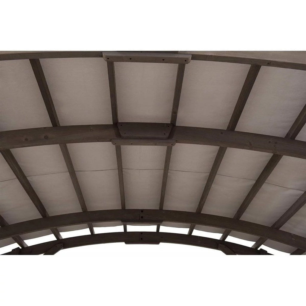 SummerCove 10 ft. x 14 ft. Light Gray Cedar Frame Arched Pergola with Shelves
