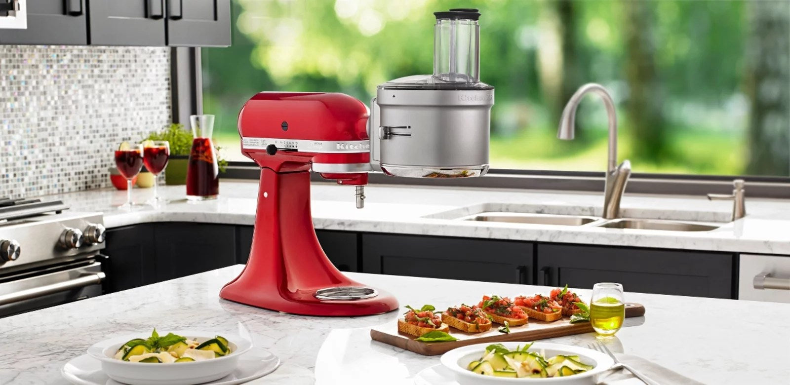 KitchenAid – KSM2FPA Food Processor Attachment Kit with Commercial Style Dicing – Silver